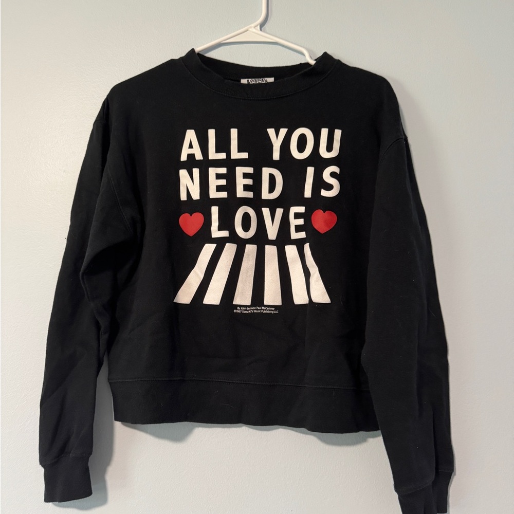 The Beatles All You Need Is Love Abbey Road Black Sweatshirt